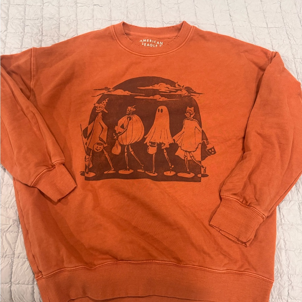 American Eagle Outfitters Orange Graphic Sweatshirt